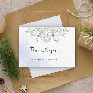 Winter baby shower thank you card