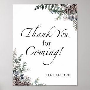 Winter Baby Shower Thank you for coming Poster