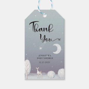 Winter baby shower thank you gift tags