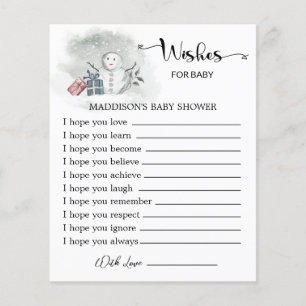Winter Baby Shower Wishes for Baby Card