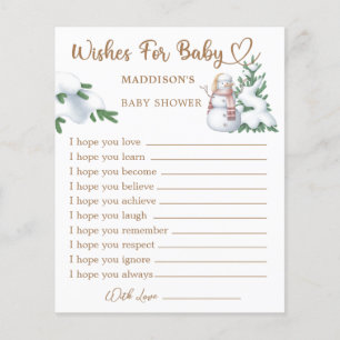 Winter Baby Shower Wishes for Baby Card