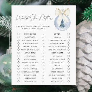 Winter baby shower - Would She Rather Game