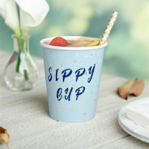 Winter Baby Sprinkle Blue Snow Flurry Paper Cups