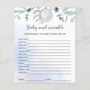 Winter Baby Word Scramble Baby Shower Game