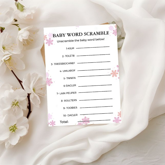 Winter Baby word scramble baby shower game Card (Creator Uploaded)