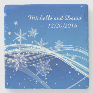 Winter Background Personalised Stone Coaster