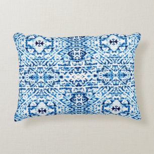 Winter Background. Watercolor Hand Painted Blue In Decorative Cushion