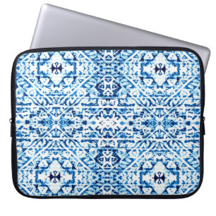 Winter Background. Watercolor Hand Painted Blue In Laptop Sleeve
