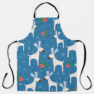 Winter background with deers ( seamless pattern)an apron