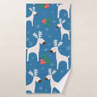 Winter background with deers ( seamless pattern)an bath towel