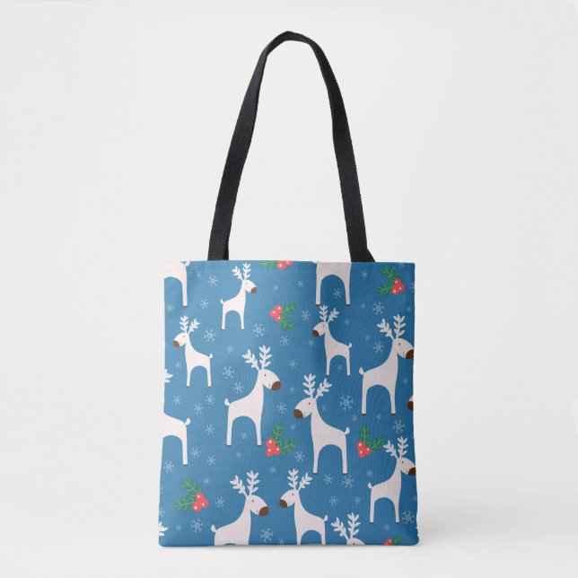 Winter background with deers ( seamless pattern)an tote bag (Front)