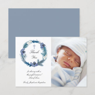 winter Baptism thank you card