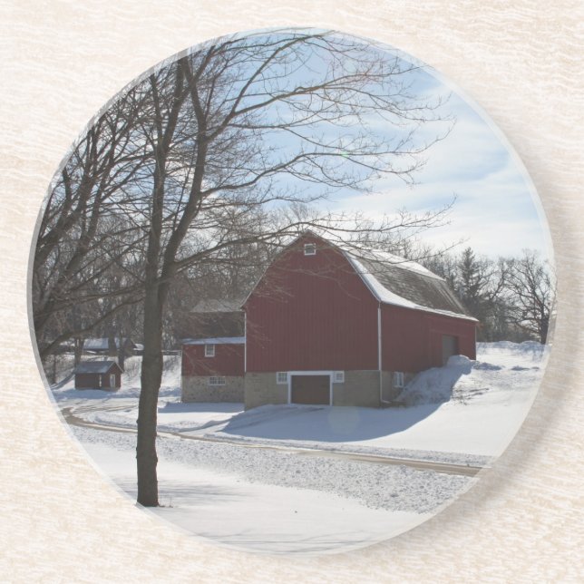 Winter Barn Coaster (Front)