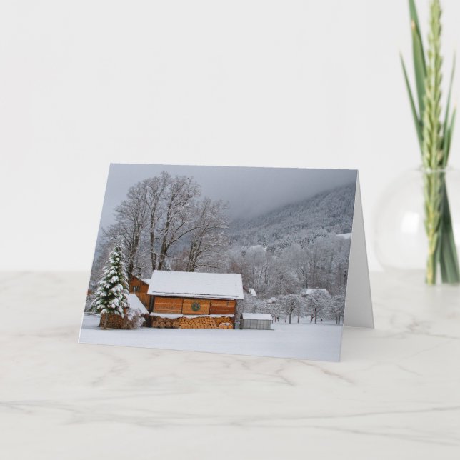 Winter Barn Holiday Card (Front)