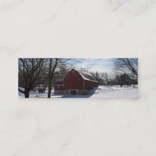 Winter Barn Mini Bookmark Business card