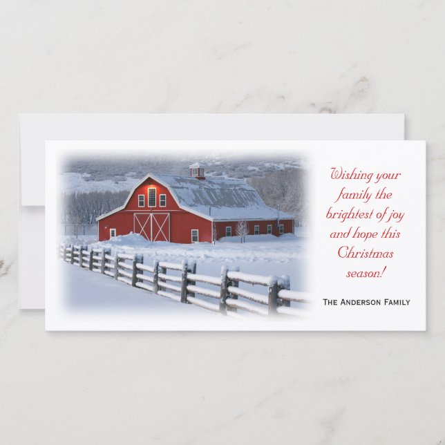 Winter Barn Photo Card (Front)