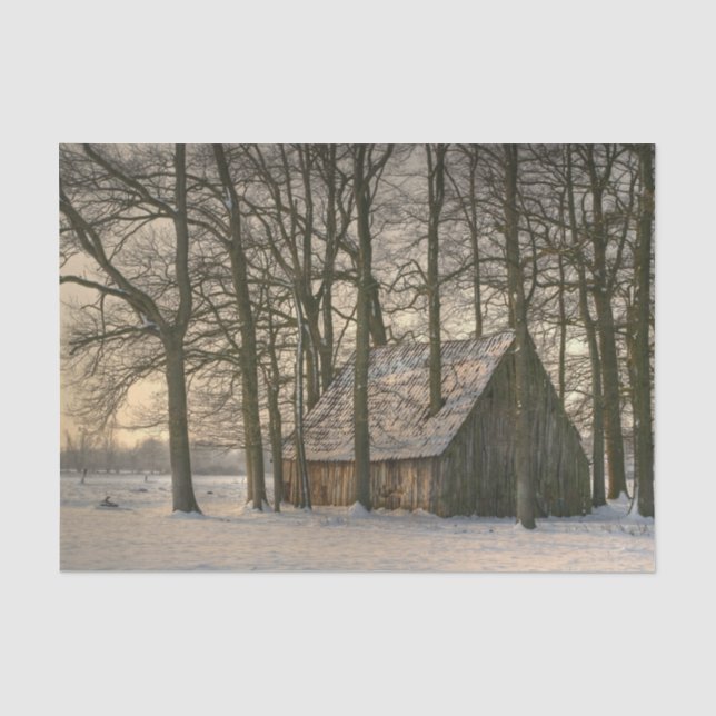 Winter Barn Tissue Paper (Front)
