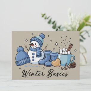 Winter Basics Snowman Christmas Weather Cosy Invitation