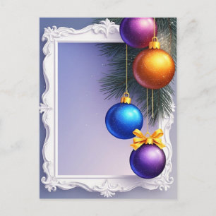 🎄 Winter Baubles & Pine Magic ❄️ Festive Holiday Postcard