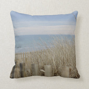 Winter Beach Scene Cushion