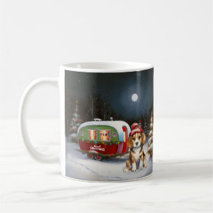 Winter Beagle Caravan Christmas Adventure Coffee Mug