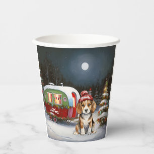 Winter Beagle Caravan Christmas Adventure  Paper Cups