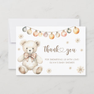 Winter bear baby its cold outside thank you card