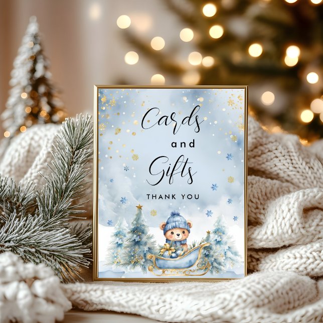 Winter Bear Baby Shower│Cards and Gifts Poster (Creator Uploaded)