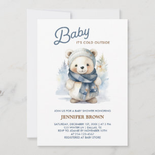Winter Bear Baby Shower Invitation