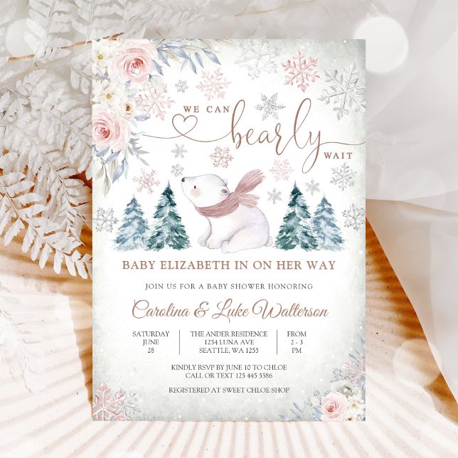 Winter Bear Baby Shower Invitation (Creator Uploaded)