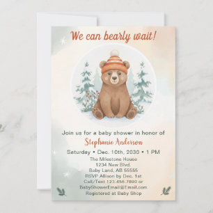 Winter Bear Baby Shower Woodland Neutral Invitation