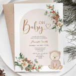 Winter Bear Berries Snowflakes Baby Shower Invitation<br><div class="desc">Winter Bear Berries Snowflakes Baby Shower Invitation</div>