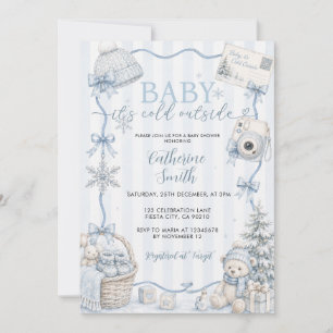 Winter Bear Boy It’s Cold Outside Baby Shower Invitation