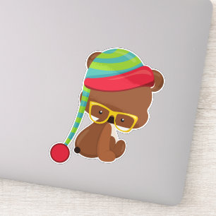Winter Bear, Hipster Bear, Bear With Glasses, Hat