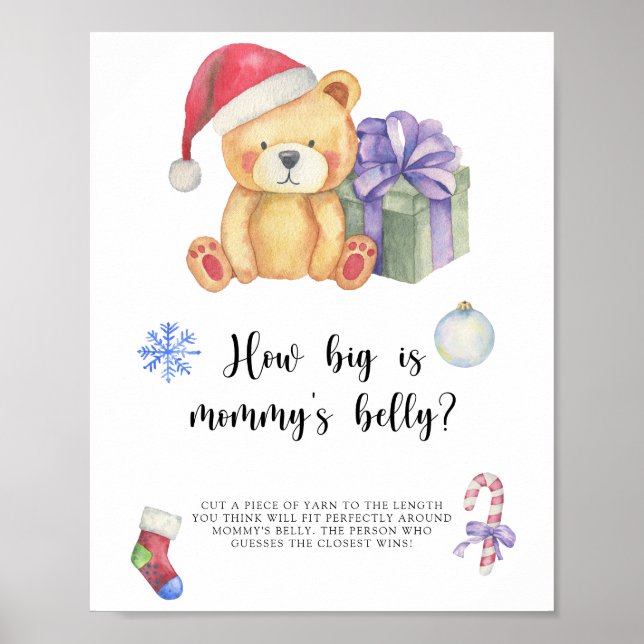Winter bear, How big is mummy's belly game Poster (Front)