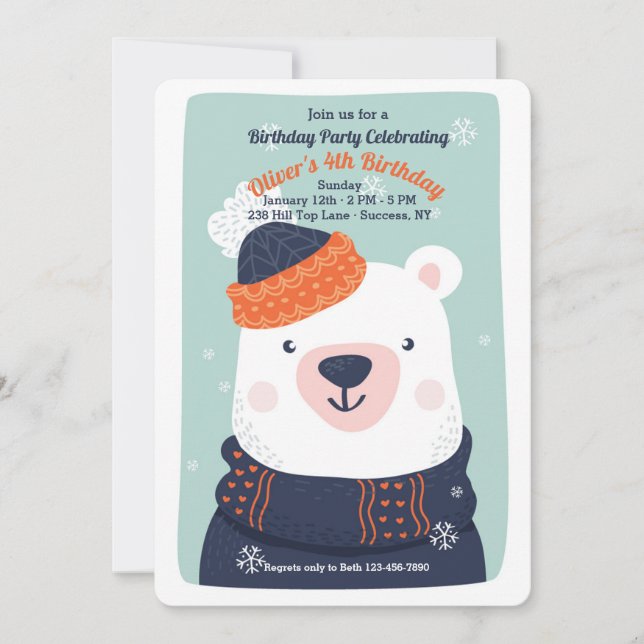 Winter Bear Invitation (Front)