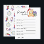Winter bear - Party game | prayers for baby<br><div class="desc">"There's a Beary Sweet baby on the way". Celebrate with this teddy bear themed baby shower party! Watercolor cute teddy bear with christmas gift,  in santa hat. On the reverse side of the card are holiday christmas pattern (candy cane,  christmas tree ball toy,  christmas socks). Matching items available.</div>