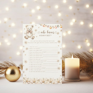 Winter Bear Who Knows Mummy Best Baby Shower Game