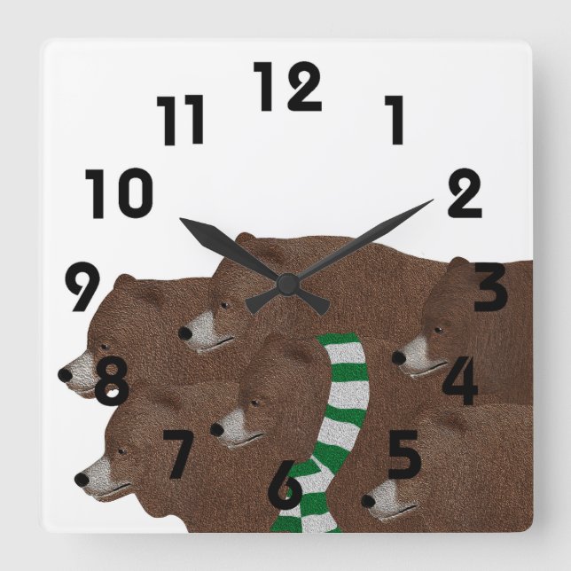 Winter Bears Clock (Front)