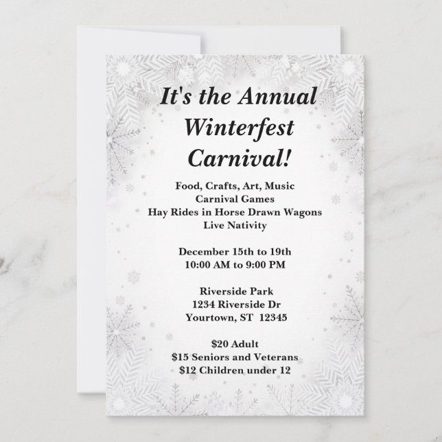 Winter Beauty Christmas Party Invitation (Front)