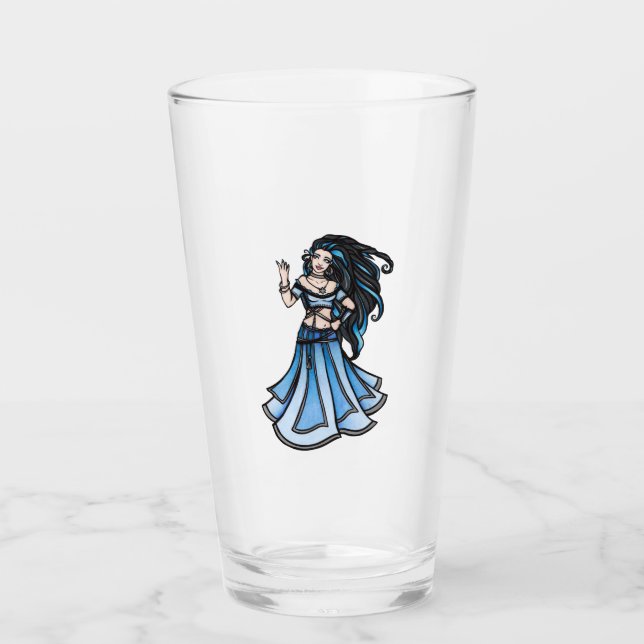 Winter Belly Dancer Goddess Glass (Front)