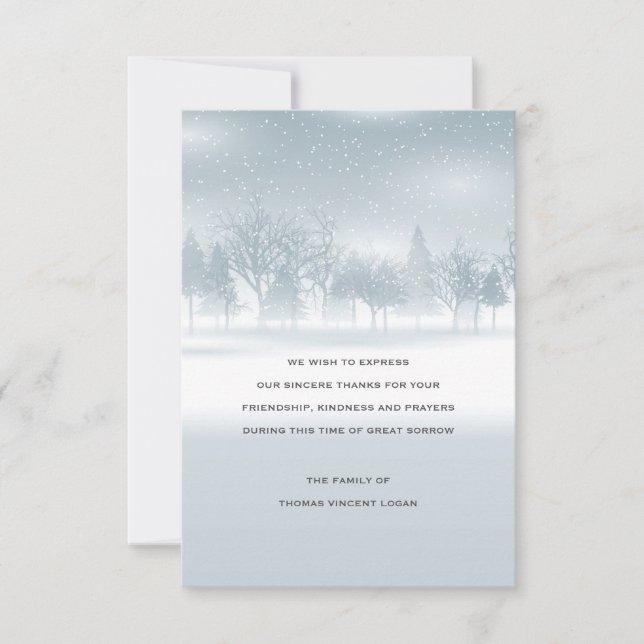 Winter Bereavement Thank You Card (Front)