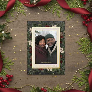 Winter Berries Black Seasons Greetings Photo