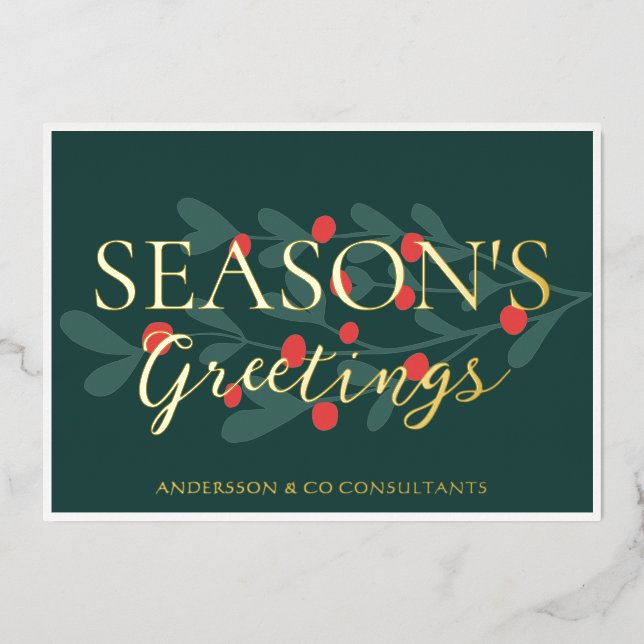 Winter Berries Business Logo Season's Greetings (Front)