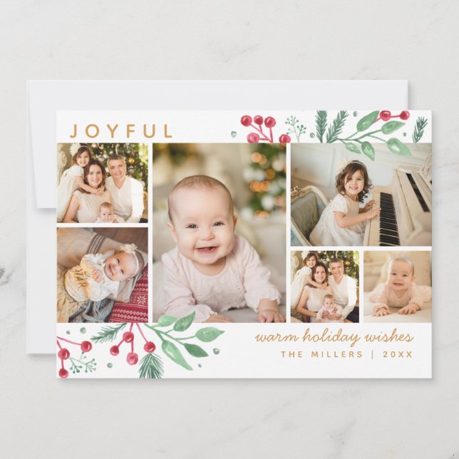 Winter Berries Greenery Christmas Multi-Photo (Front)