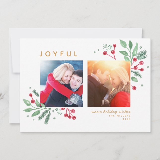 Winter Berries Greenery Merry Christmas 2-Photo (Front)