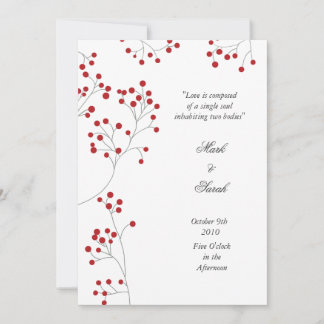 Winter Berries Invitation P White