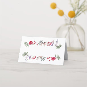 Winter Berries & Leaves  Place Card