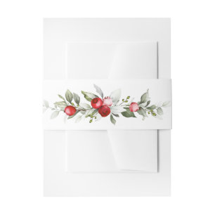 Winter Berries Monogram Wedding Invitation  Invita Belly Band