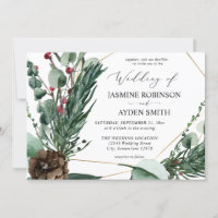 Winter Berries & Pine Greenery Wedding 2